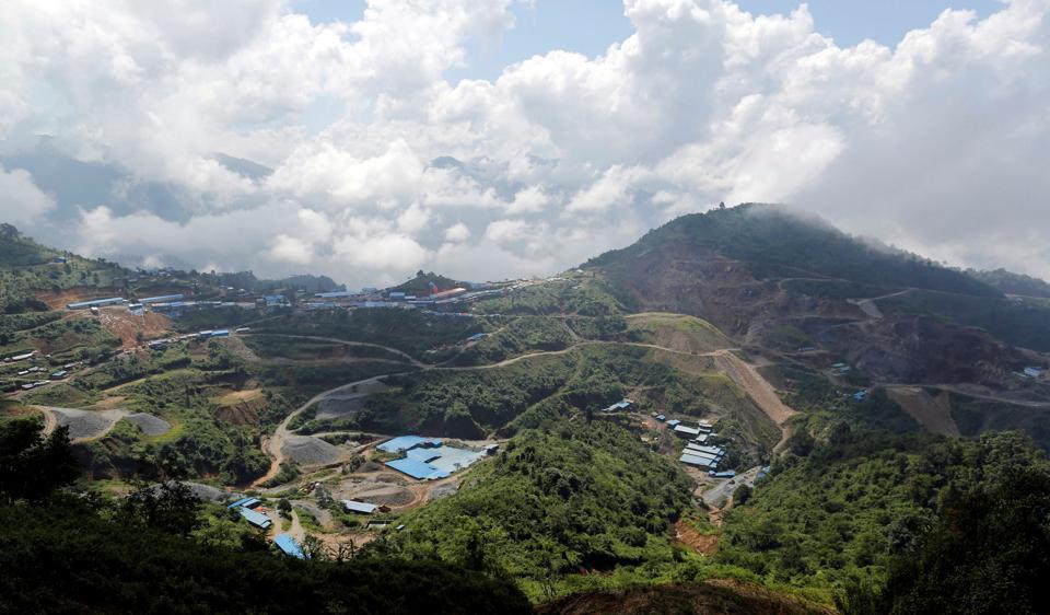 A tin mine is seen in Man Maw in ethnic Wa territory in northeast Myanmar.