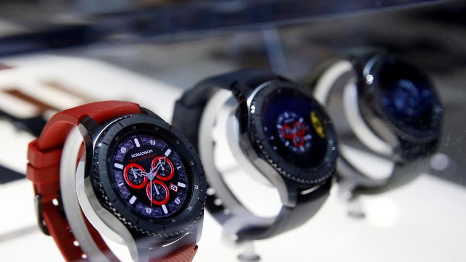 Samsung Gear S3 Frontier smart watches are displayed during the 2017 CES in Las Vegas, Nevada, January 5, 2017. REUTERS/Steve Marcus