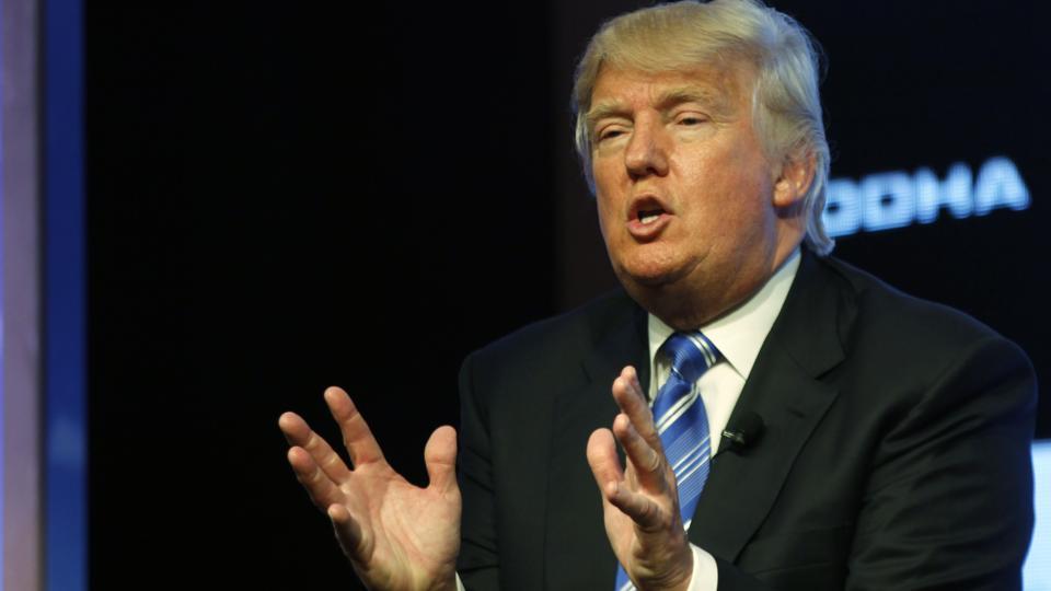 Donald J Trump during the press conference in Mumbai in Mumbai, in  2014. (Photo by / Hindustan Times)