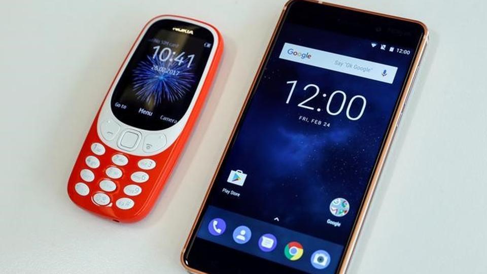 The Nokia 3310 and Nokia 6 are seen together.