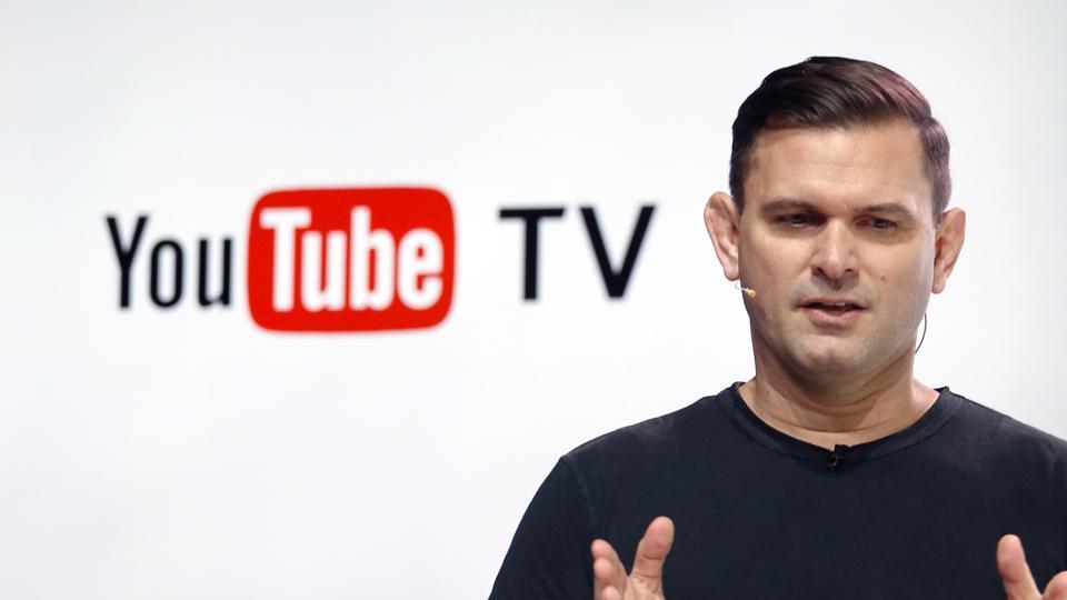Christian Oestlien, director of product management at YouTube, speaks during the introduction of YouTube TV at YouTube Space LA in Los Angeles, Tuesday, Feb. 28, 2017.