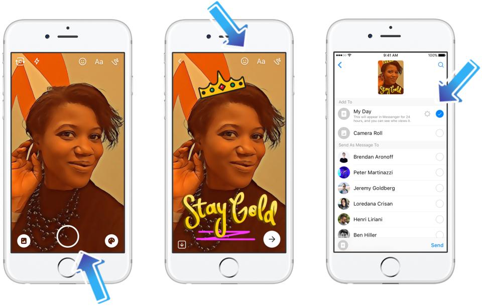 Facebook has introduced Messenger Day, a new snapchat-like feature to the Facebook Messenger app, through which you can add editable photos and videos that disappear after 24 hours