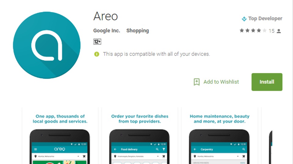 Areo, Google’s new food delivery services app, is already available in the app store for download and can be accessed only in Mumbai and Bengaluru now.