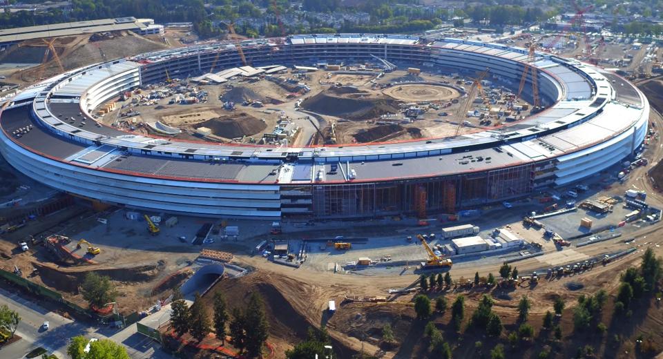 Apple’s new campus at the One Infinity Loop in Cupertino, California is seen. The iPhone-maker is expected to start a $1 billion advanced manufacturing fund.