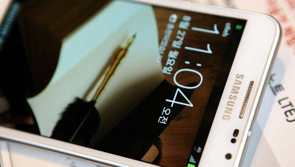 A Samsung  Galaxy Note phone is on display at a store in Seoul.