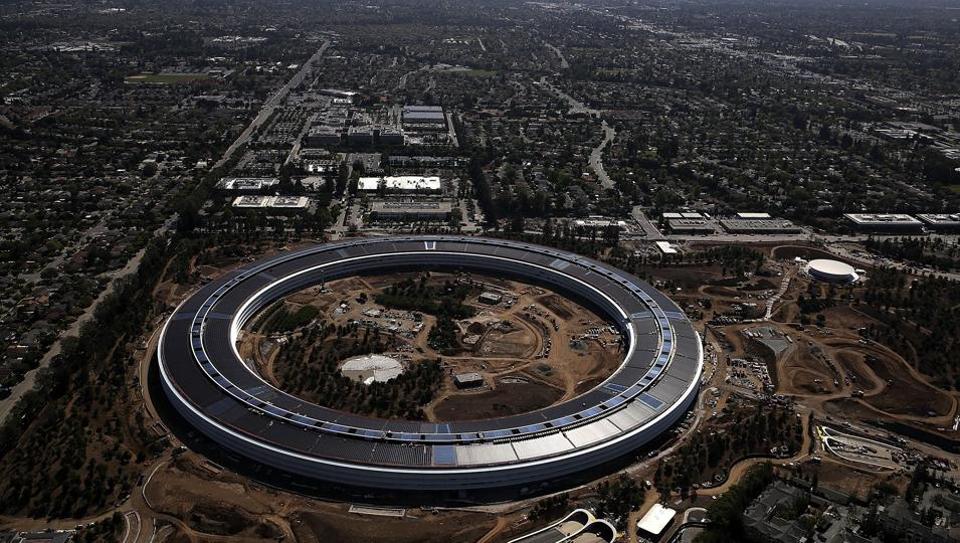An aerial view of the new Apple headquarters - dubbed Apple Park - in Cupertino, California.