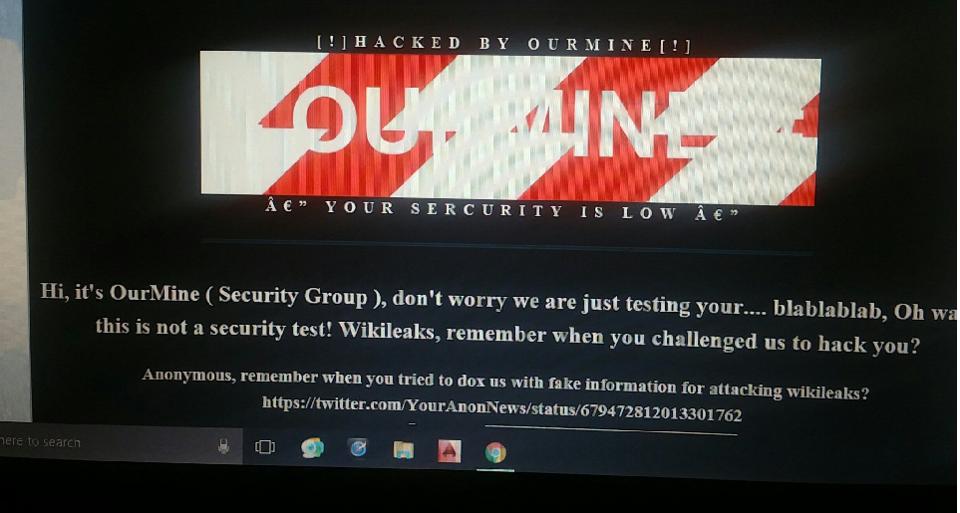 Defaced WikiLeaks website