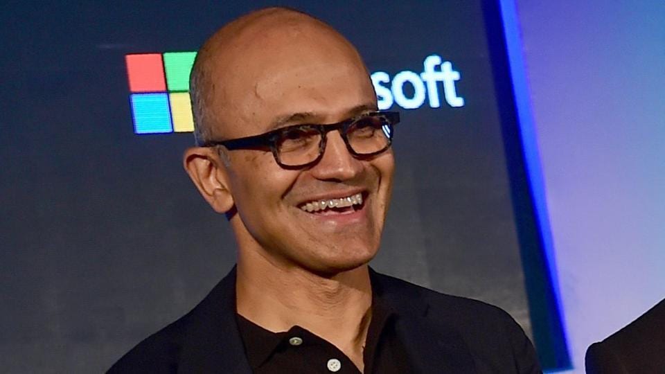 Microsoft CEO Satya Nadella during an event in Bangalore.