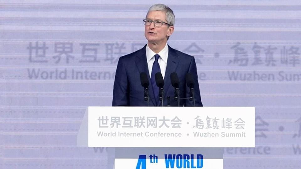 Apple CEO Tim Cook attends the opening ceremony of the fourth World Internet Conference in Wuzhen, Zhejiang province, China.