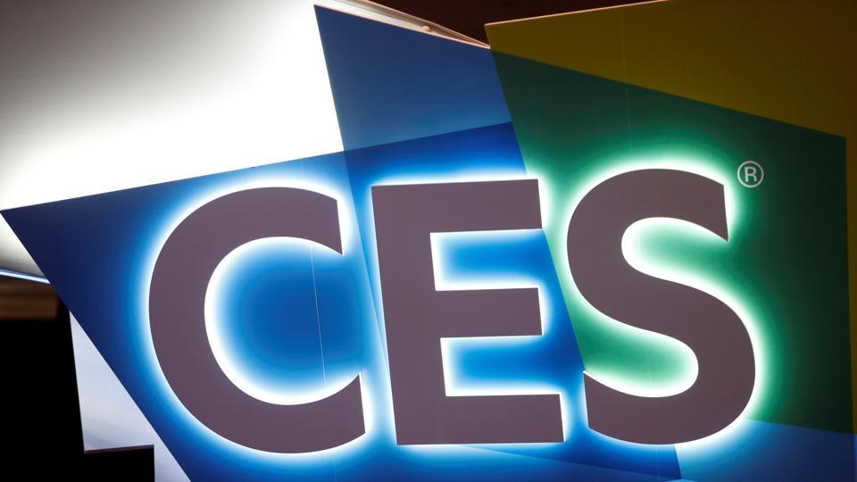 The CES logo is displayed in the Las Vegas Convention Center lobby during the 2018 CES in Las Vegas, Nevada, U.S. January 8, 2018. REUTERS/Steve Marcus