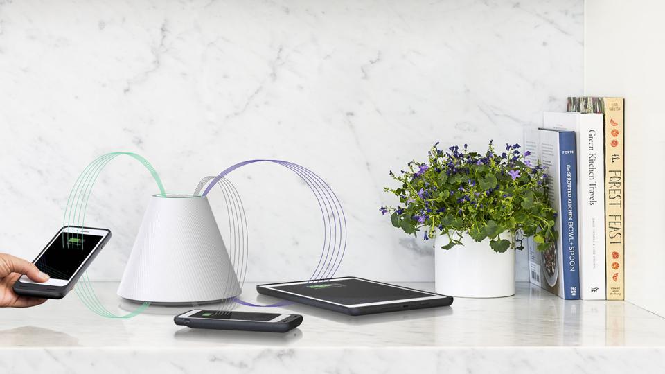 Shaped as a cone, the Pi wireless charger changes “the angle of a magnetic field to perfectly match the angle of your device.”