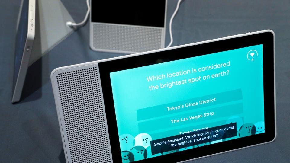 A 10-inch Lenovo Smart Display with Google Assistant is shown during Pepcom's Digital Experience in Las Vegas, Nevada, U.S. January 8, 2018. A 10-inch Lenovo Smart Display with Google Assistant is shown during Pepcom's Digital Experience in Las Vegas, Nevada, U.S. January 8, 2018.