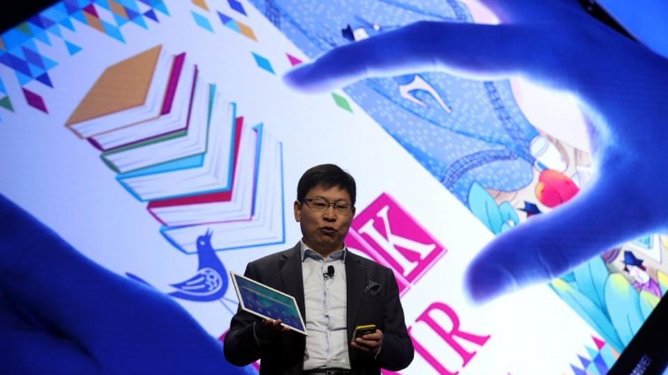 Richard Yu, CEO of the Huawei Consumer Business Group, presents the new 