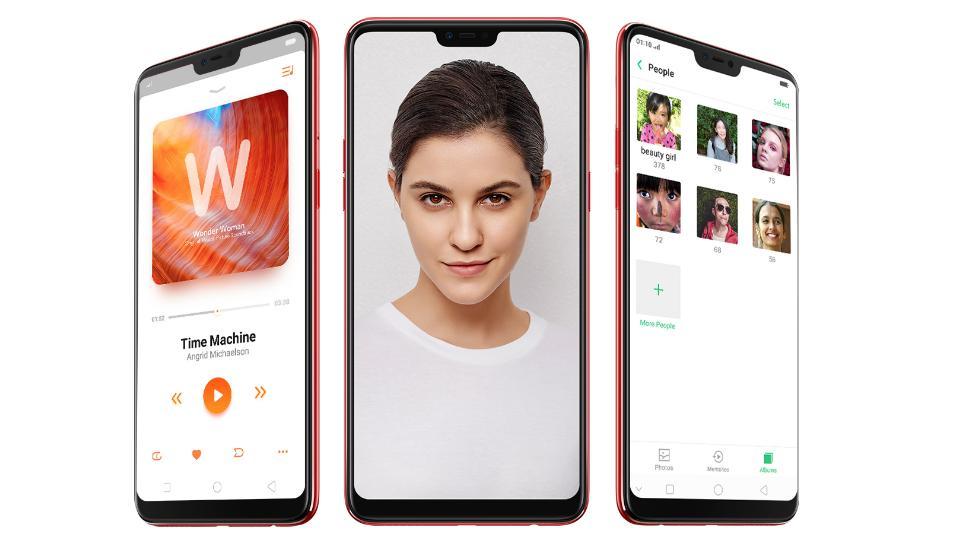 Oppo F7 features a 6.23-inch full HD+ display with the iPhone X-like notch on top.