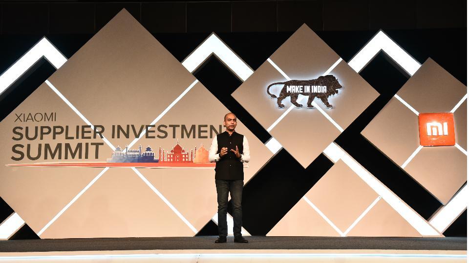 Manu Jain, Xiaomi’s global VP at the company’s ‘Supplier Investment Summit’.