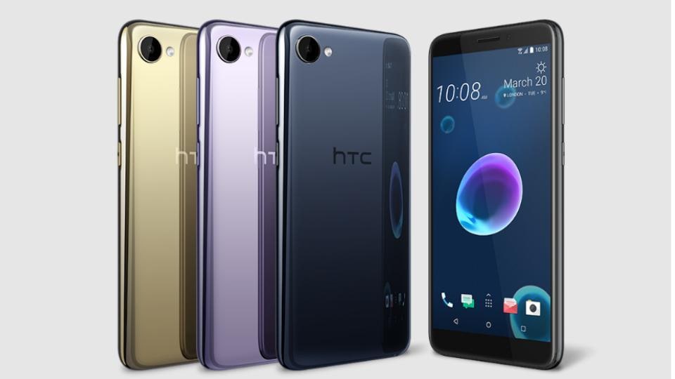 HTC Desire 12. Desire 12+ smartphones feature edge-to-edge displays with 18:9 aspect ratio.