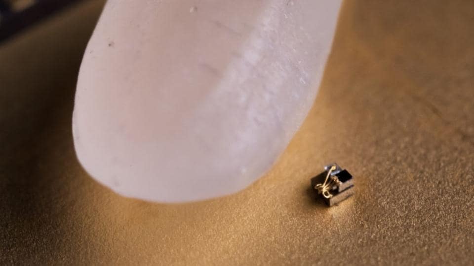 The new microdevice is smaller than even a grain of rice