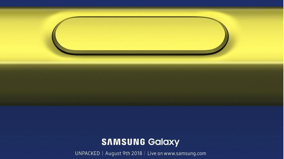 Samsung Galaxy Note 9 will launch at the company’s ‘Unpacked’ event on August 9 in New York.