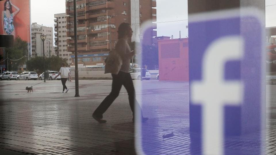 Facebook logo is seen on a shop window in Malaga, Spain, June 4, 2018. REUTERS/Jon Nazca