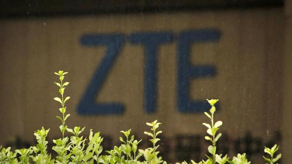 The logo of China's ZTE Corp is seen at the lobby of ZTE Beijing research and development center building in Beijing, China June 13, 2018.