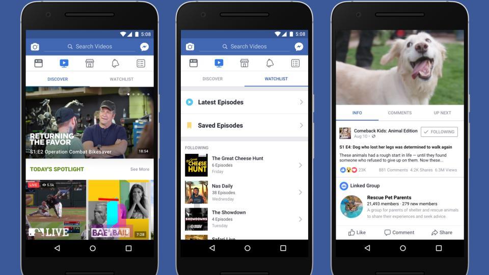 Facebook Watch brings all your video content in one place.