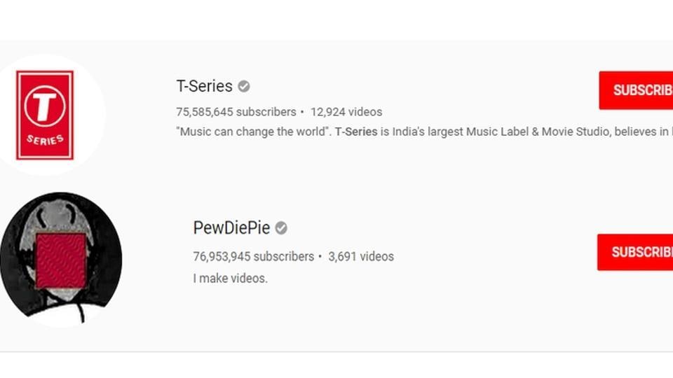 PewDiePie vs T-Series: PewDiePie now has about 1 million more followers than T-series