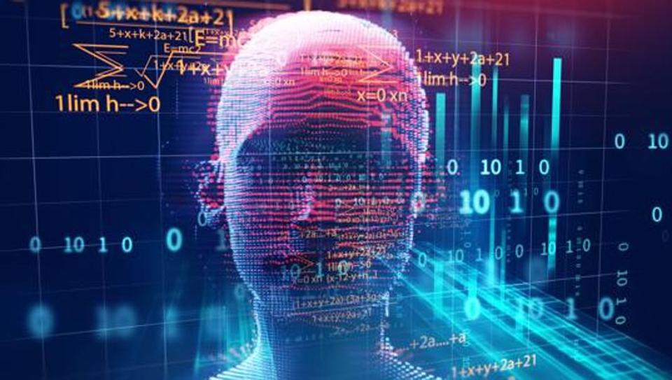 3d rendering of human on geometric element technology background represent artificial intelligence and cyber space concept 3d rendering of human on geometric element technology background represent artificial intelligence and cyber space concept