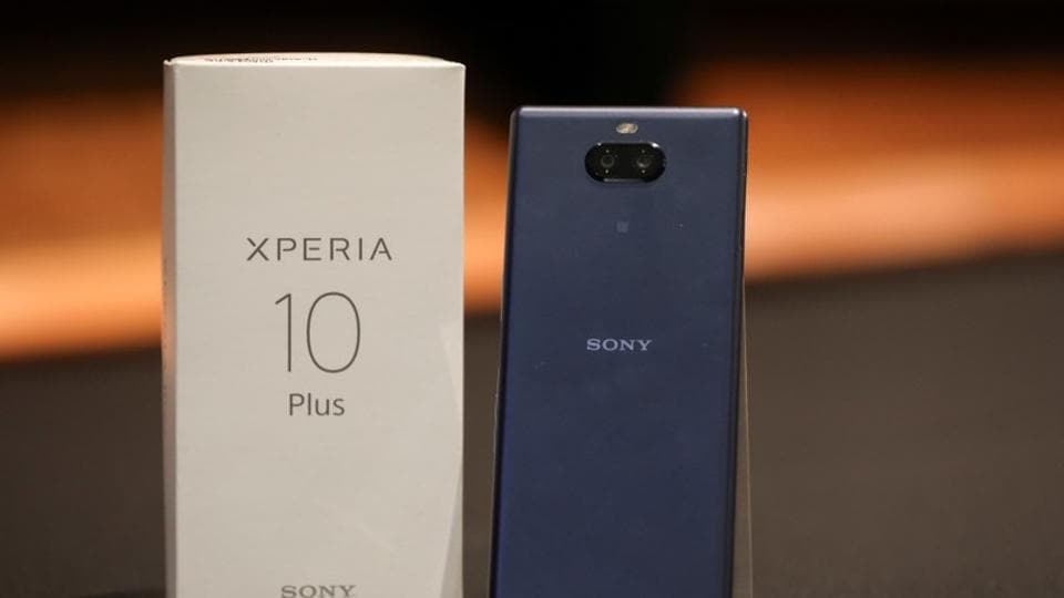 A new Sony Xperia 10 Plus sits on a table at a pre-launch event at the Sony offices in London, Britain February 14, 2019. REUTERS/Simon Dawson/File Photo