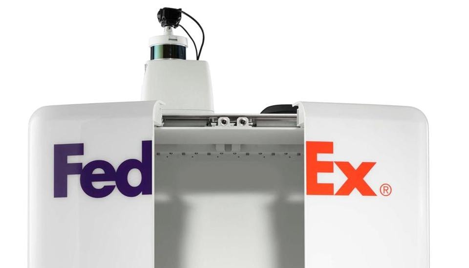 A FedEx SameDay bot, which will be tested this summer by FedEx and partners such as Pizza Hut, Target and Walmart for same-day delivery in some cities including Memphis, Tennesse, US