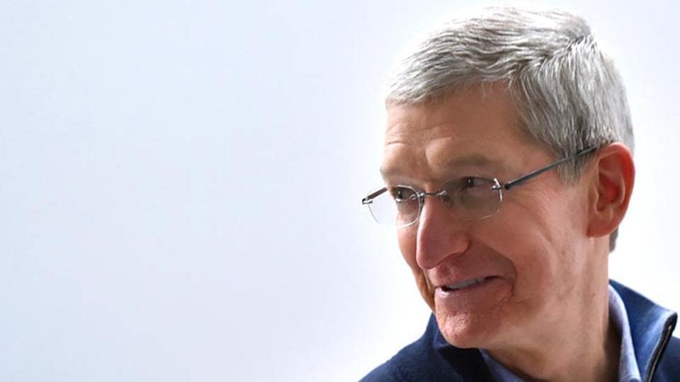 Apple CEO Tim Cook speaks to members of the media at an Apple press event in San Francisco, California. (AFP Photo)