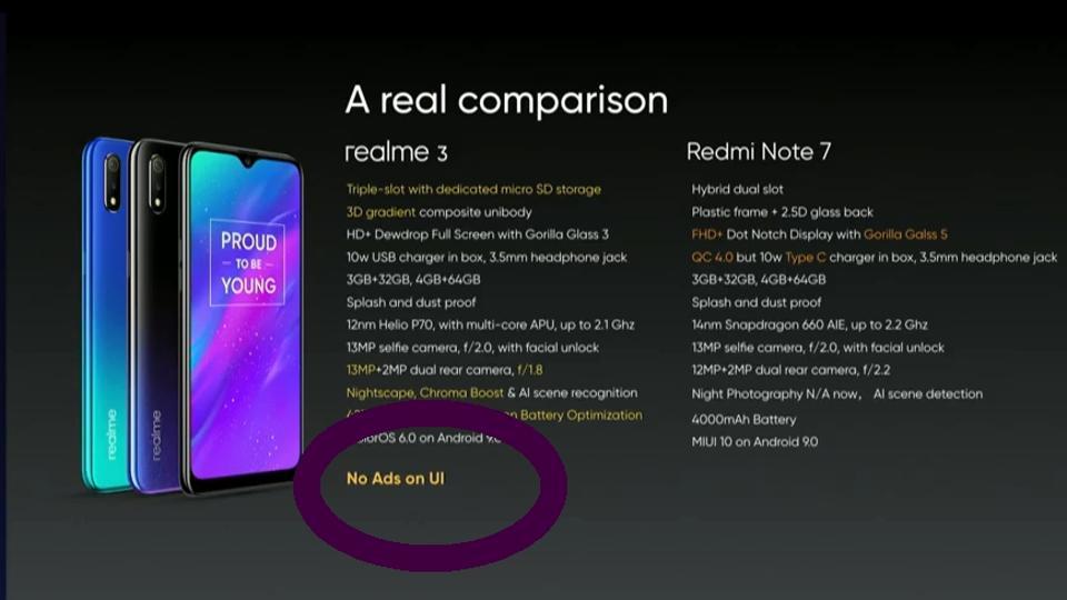 Realme says its phones don’t have ads on UI like Xiaomi