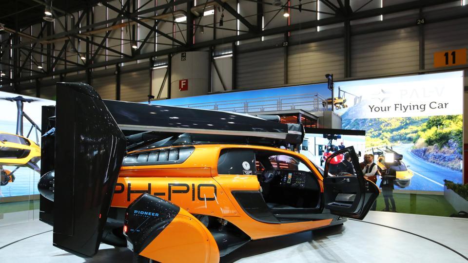 A new PAL-V Flying Car is displayed at the 89th Geneva International Motor Show in Geneva, Switzerland.