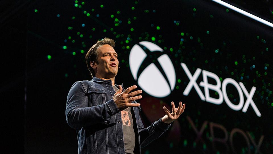 Phil Spencer, Microsoft Corp's Executive Vice President of Gaming, speaks at one of the company's Xbox events in this undated photo released from Microsoft Corporation in Redmond, Washington, U.S. on March 14, 2019.