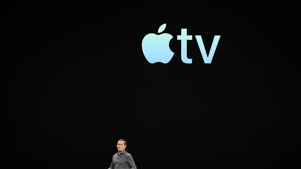 Peter Stern, vice president of services at Apple Inc., speaks during an event at the Steve Jobs Theater in Cupertino, California, U.S., on Monday, March 25, 2019.