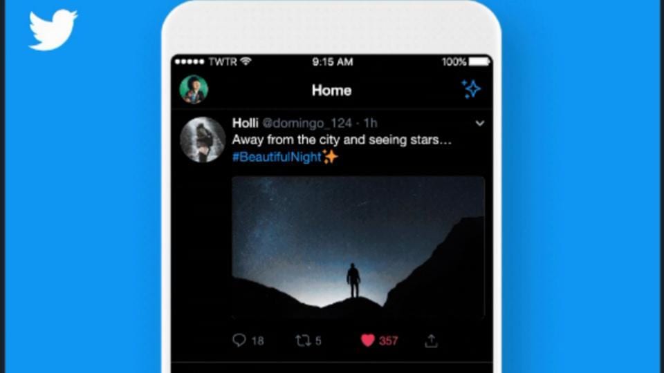 Twitter’s new dark mode on iOS.