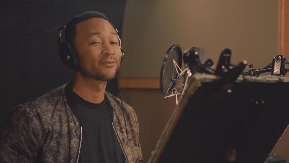 John Legend recording his voice for Google Assistant.
