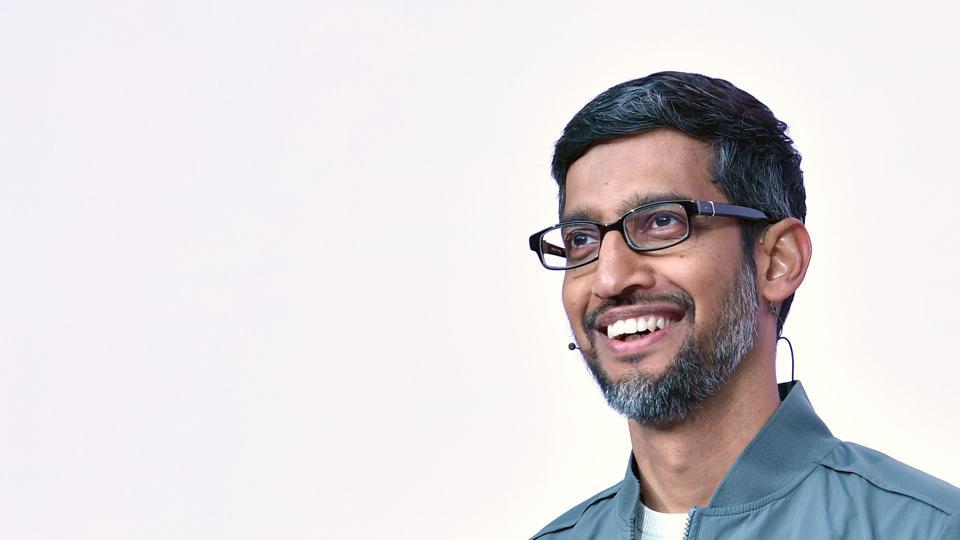 Google CEO Sundar Pichai speaks during the Google I/O keynote session at Shoreline Amphitheatre in Mountain View, California on May 7, 2019.