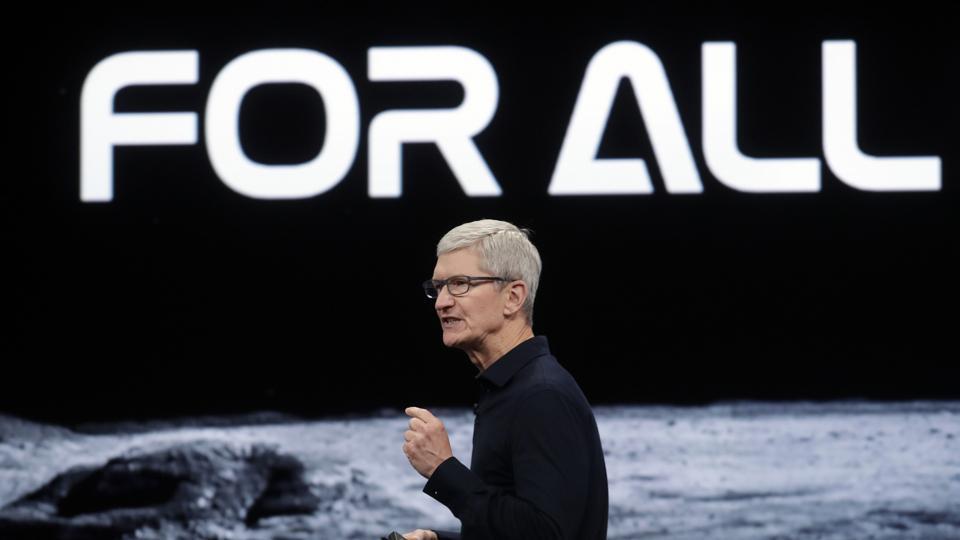 San Jose: Apple CEO Tim Cook speaks at the Apple Worldwide Developers Conference in San Jose, Calif., Monday, June 3, 2019. AP/PTI(AP6_3_2019_000224A)