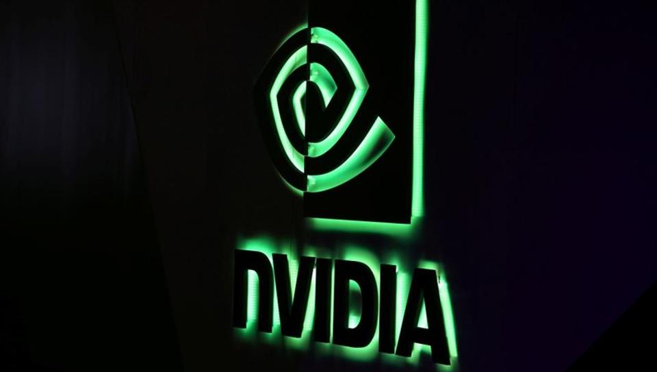 A NVIDIA logo is shown at SIGGRAPH 2017 in Los Angeles, California, U.S. July 31, 2017.