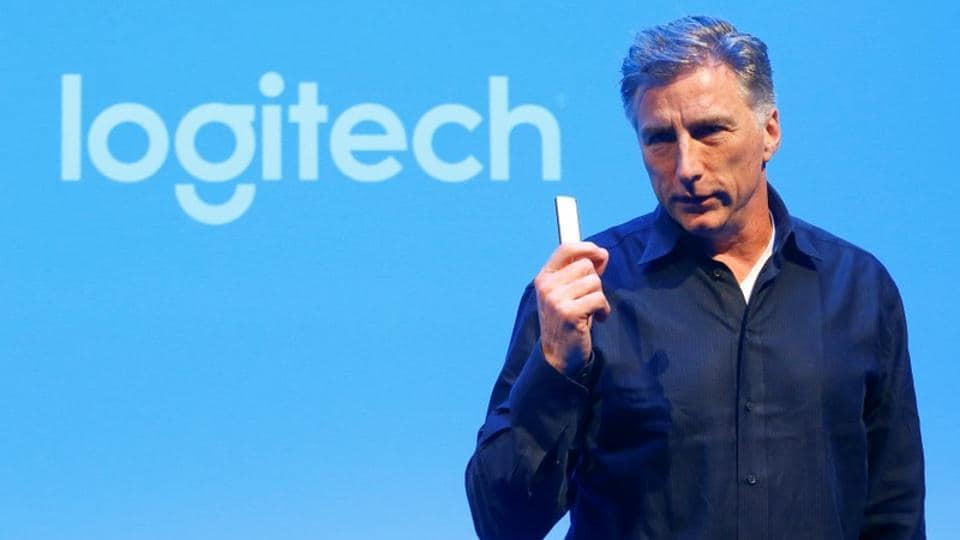 Chief Executive Bracken Darrell of the computer peripherals maker Logitech addresses the company's annual news conference in Zurich, Switzerland April 26, 2017.