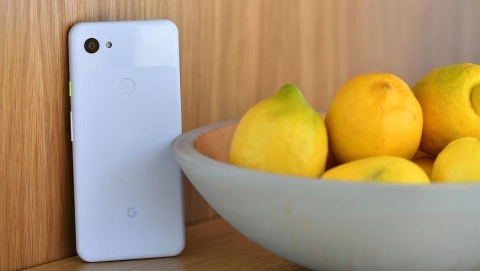 Google Pixel 3A phone on display during the Google I/O conference at Shoreline Amphitheatre in Mountain View, California on May 7, 2019.