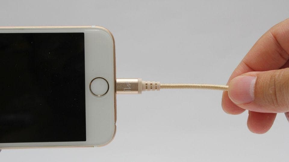 iPhone lightning charging cable.