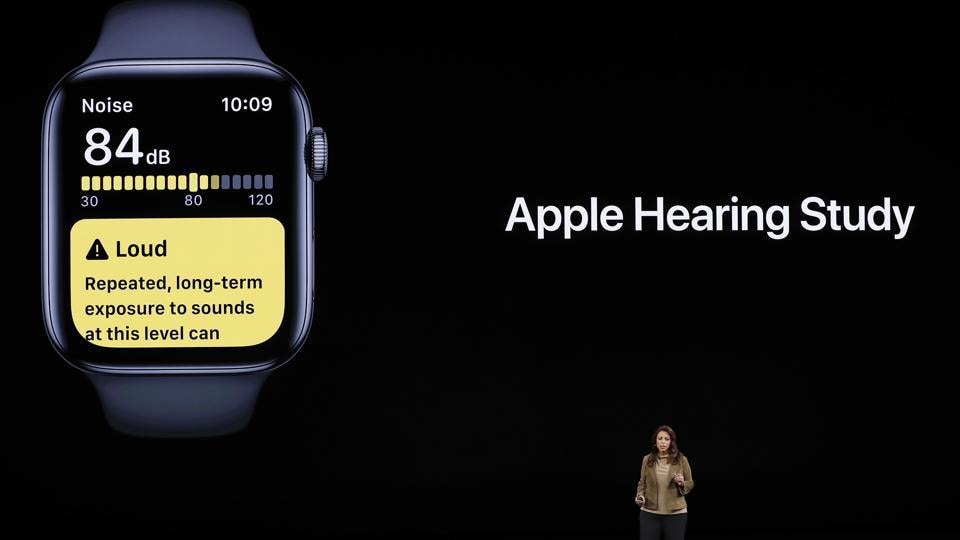 Sumbul Desai, MD, Apple’s vice president of Health, speaks at an Apple event at their headquarters in Cupertino, California, U.S. September 10, 2019. REUTERS/Stephen Lam