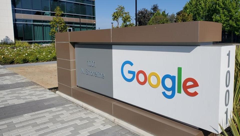 A sign is pictured outs a Google office near the company's headquarters in Mountain View, California, U.S., May 8, 2019.