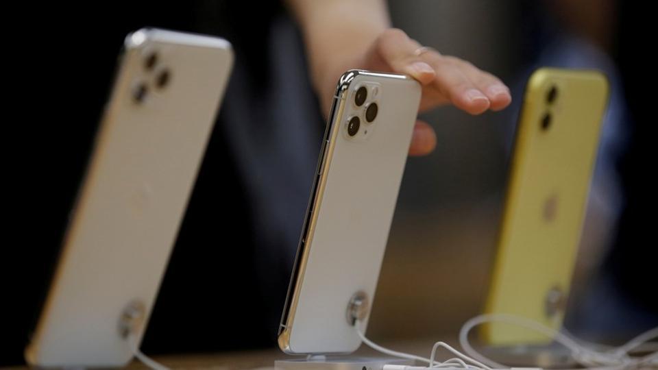Apple's new (L-R) iPhone 11 Pro Max, 11 Pro and 11 are displayed after they went on sale at the Apple Store in Beijing, China , September 20, 2019.