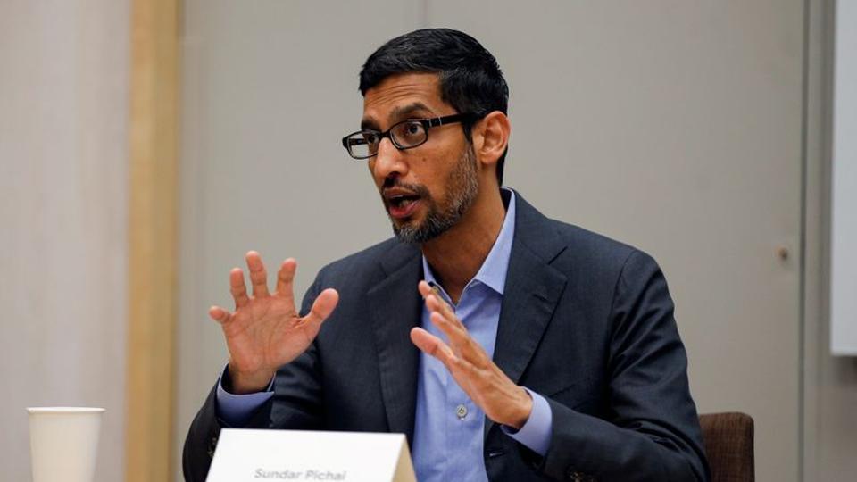 Google CEO Sundar Pichai spekas at a roundtable with White House adviser Ivanka Trump (not pictured) at El Centro College in Dallas, Texas, U.S. October 3, 2019.