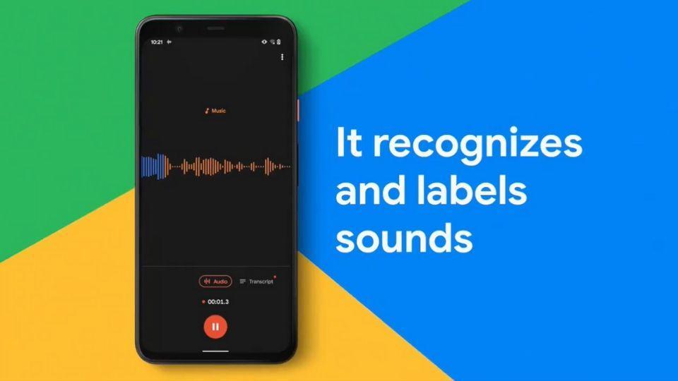 Google Pixel 4 recording app.