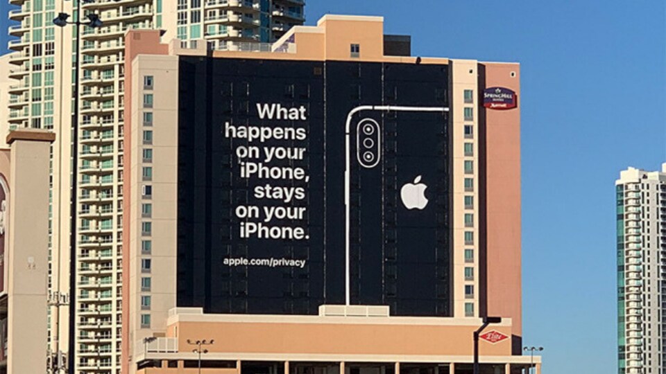 Apple had trolled other companies, especially Google, with this billboard at CES last year