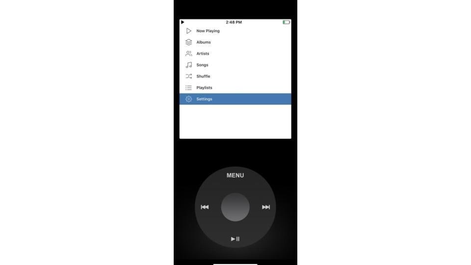 Rewound is a music player app that tries to mimic iPod interface.
