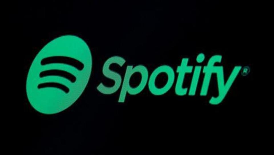 The Spotify logo is displayed on a screen on the floor of the New York Stock Exchange (NYSE) in New York, U.S., May 3, 2018.